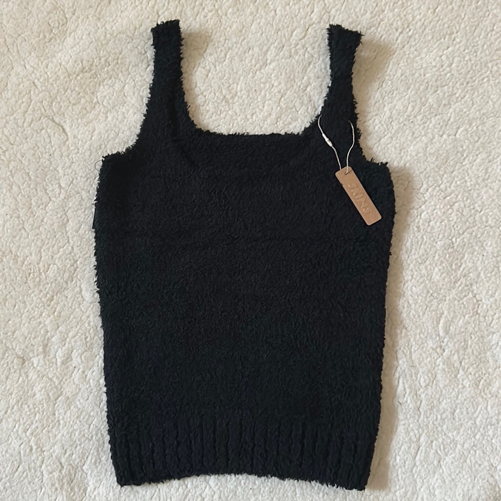NWT | Skims | Cozy Knit Bouclé Tank In Onyx (Black) Size S/M - Picture 1 of 7